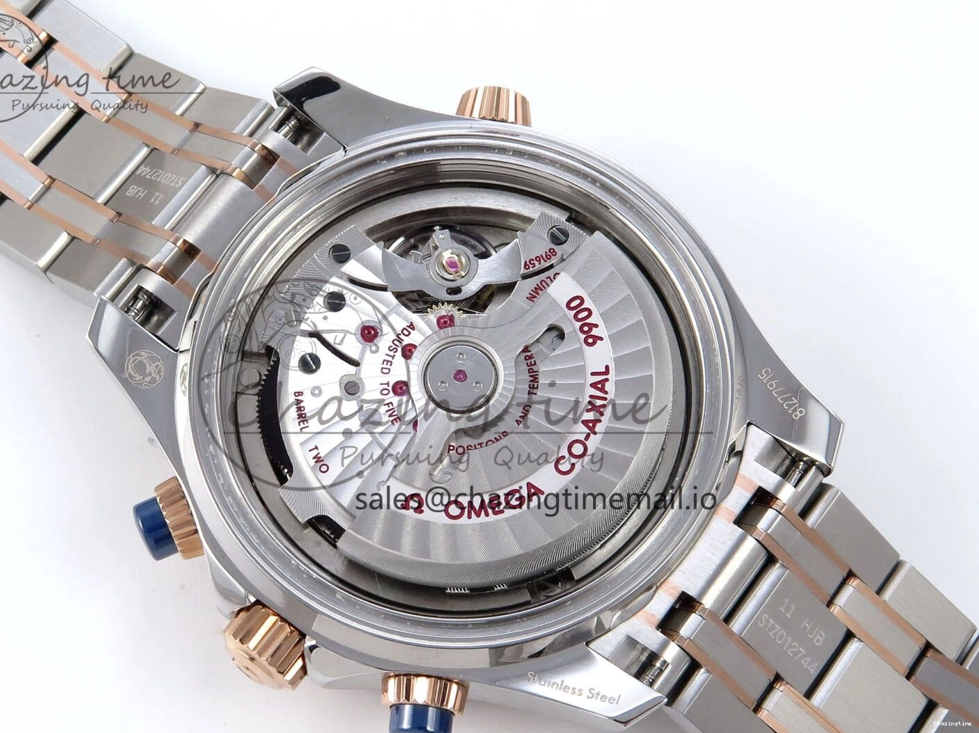 0111 Seamaster 300m Chrono SS YG OMF 1:1 Best Edition Blue Dial on SS YG Bracelet A Popular 7685